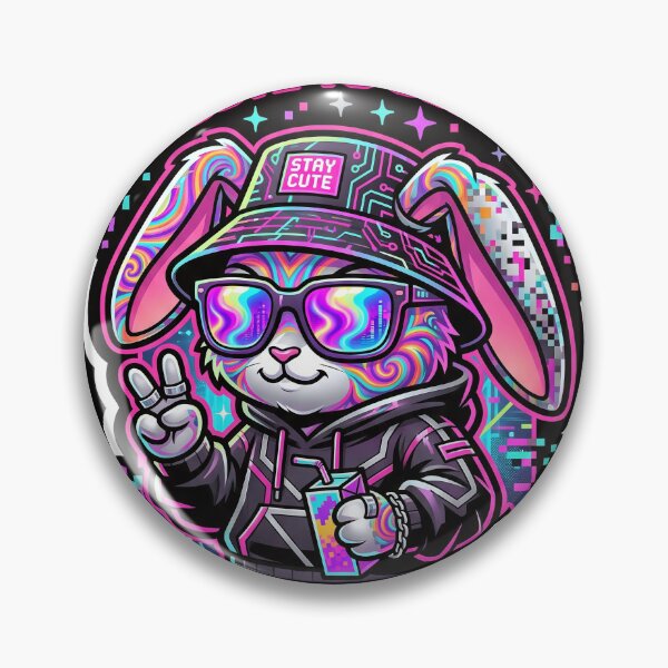 Item preview, Too Cute To Compute Cyberpunk Bunny designed and sold by RAMIX-Y2K.
