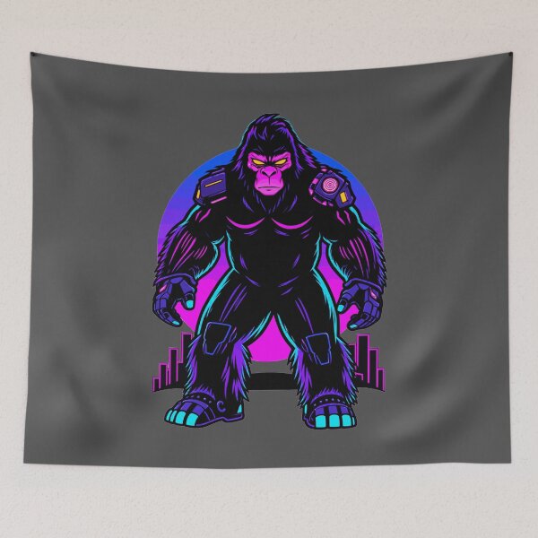 Item preview, Synthwave Cyberpunk Sasquatch designed and sold by KungPowUnicorn.