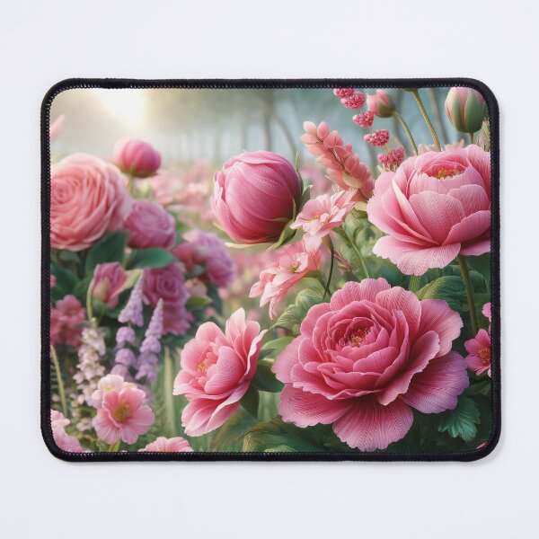 Item preview, Pink Peonies and Roses in Bloom, Romantic Garden Floral Art designed and sold by NarjaShop.