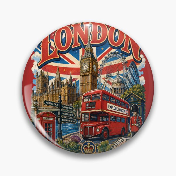 Item preview, London United Kingdom Best of British Vintage Travel Poster designed and sold by Skyrocketz.