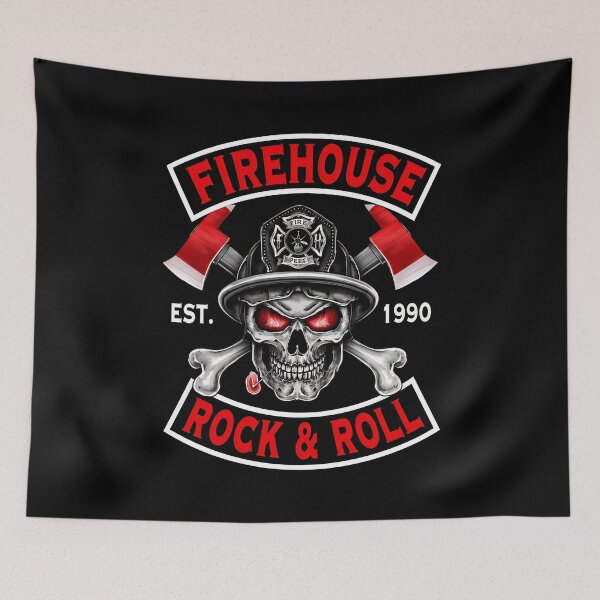 Item preview, Firehouse Rock & Roll Skull Firefighter Axes-13 designed and sold by CuteBots.