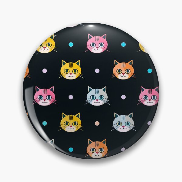 Item preview, Cute Colorful Cat Faces Pattern – Kawaii Kitty Polka Dot Design designed and sold by IMuDesigner.