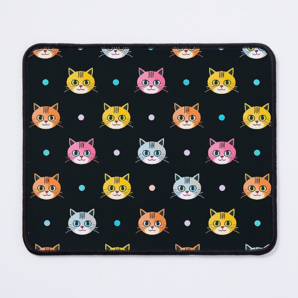 Item preview, Cute Colorful Cat Faces Pattern – Kawaii Kitty Polka Dot Design designed and sold by IMuDesigner.
