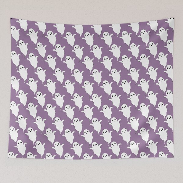 Item preview, Purple Ghosts Halloween Patter, Dusty Purple Flying Scary Ghosts Design designed and sold by bestggraphico.