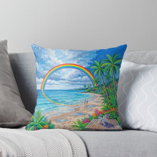 Item preview, Rainbow On A Tropical Beach designed and sold by Home Decor Art.