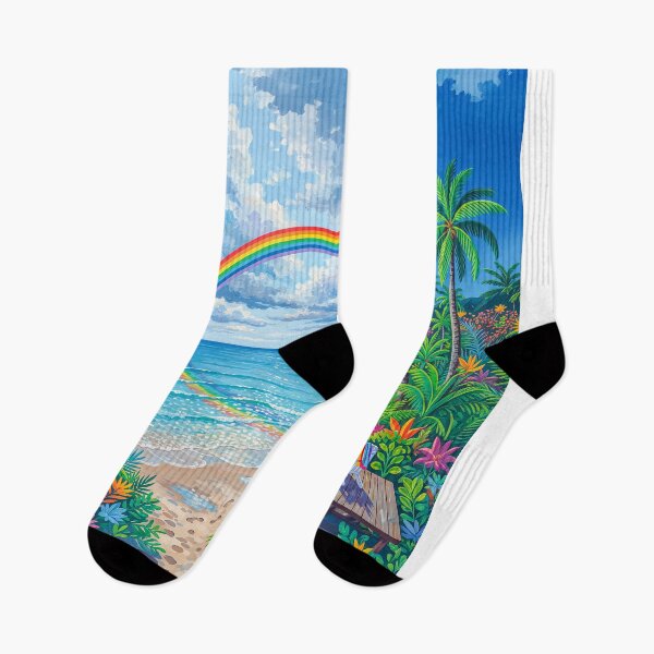 Item preview, Rainbow On A Tropical Beach designed and sold by Home Decor Art.