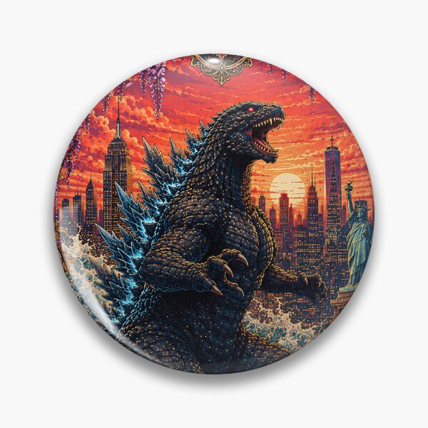 Item preview, Godzilla Attacks New York City Wisteria Flowers Frame designed and sold by BorgSpareParts.