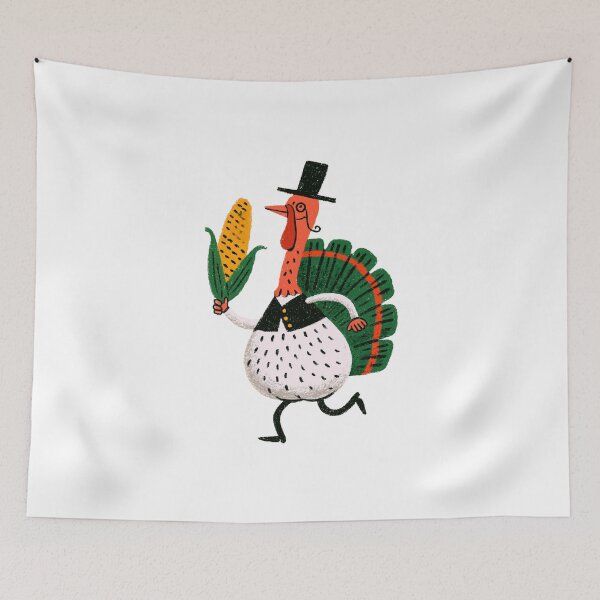 Item preview, Funny Thanksgiving Turkey with Corn – Quirky Fall Illustration designed and sold by Ramona-Gliga.