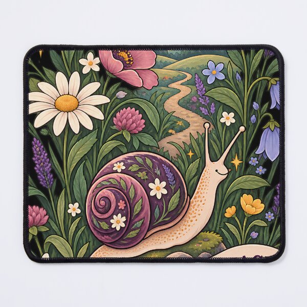Item preview, Growing at My Own Pace Botanical Snail Garden Art designed and sold by Tharaazu.