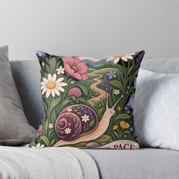 Item preview, Growing at My Own Pace Botanical Snail Garden Art designed and sold by Tharaazu.