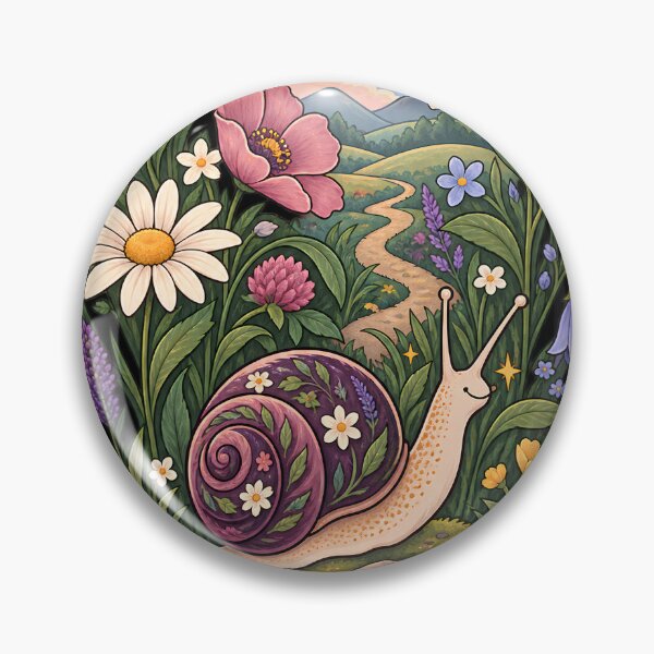 Item preview, Growing at My Own Pace Botanical Snail Garden Art designed and sold by Tharaazu.