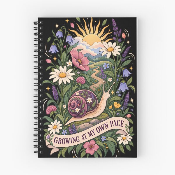 Item preview, Growing at My Own Pace Botanical Snail Garden Art designed and sold by Tharaazu.