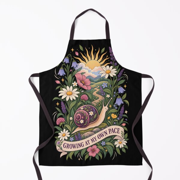 Item preview, Growing at My Own Pace Botanical Snail Garden Art designed and sold by Tharaazu.