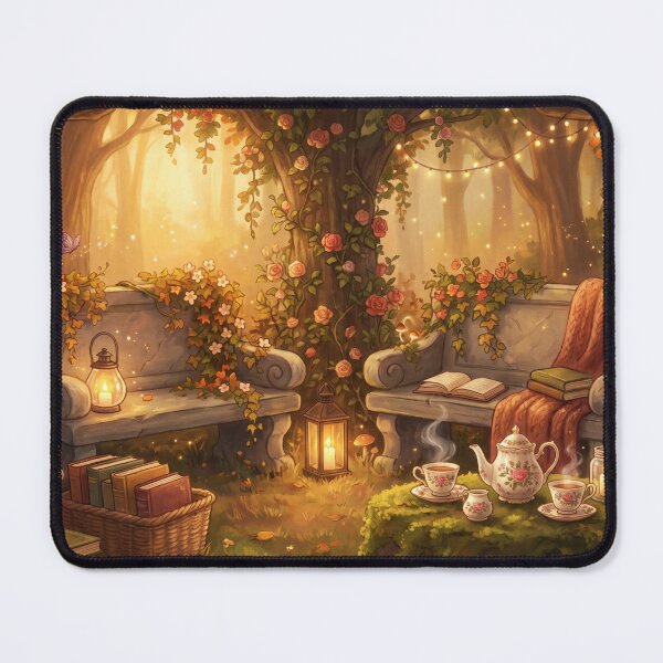 Item preview, Secret Garden Reading Nook | Cottagecore Floral Library Fantasy Print designed and sold by SebastianSpace.