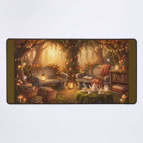 Item preview, Secret Garden Reading Nook | Cottagecore Floral Library Fantasy Print designed and sold by SebastianSpace.