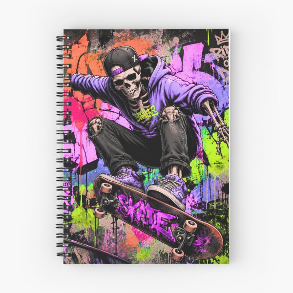 Item preview, Skateboard Skeleton Graffiti Street Art designed and sold by PetruArtDesigns.