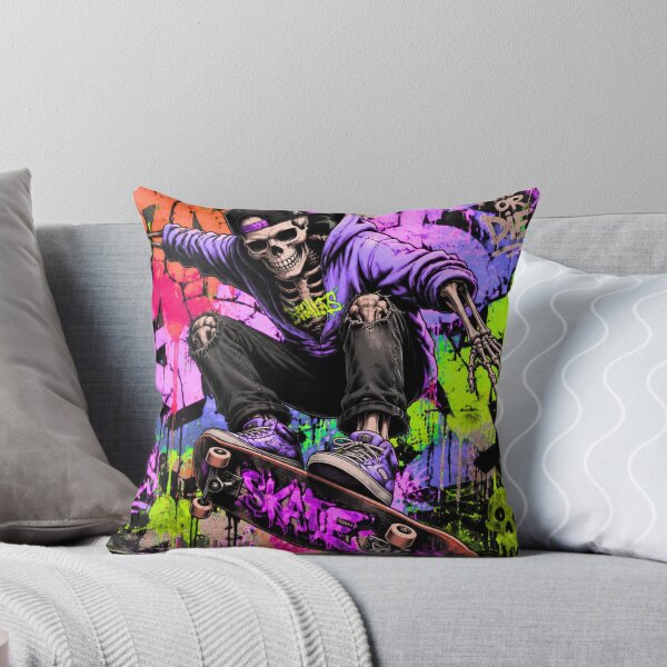 Item preview, Skateboard Skeleton Graffiti Street Art designed and sold by PetruArtDesigns.
