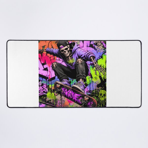 Item preview, Skateboard Skeleton Graffiti Street Art designed and sold by PetruArtDesigns.