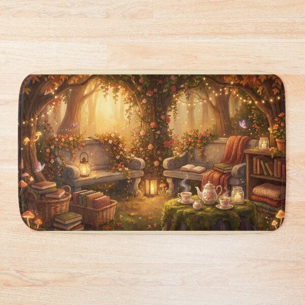Item preview, Secret Garden Reading Nook | Cottagecore Floral Library Fantasy Print designed and sold by SebastianSpace.