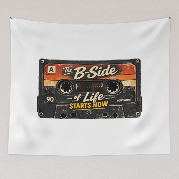 Item preview, The B-Side of Life: Retro Cassette & Saying designed and sold by Pineapple-Tree.