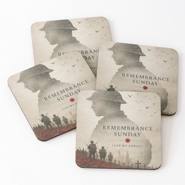 Item preview, Remembrance Sunday Soldiers and Poppy Field – Lest We Forget designed and sold by TeikunShop.
