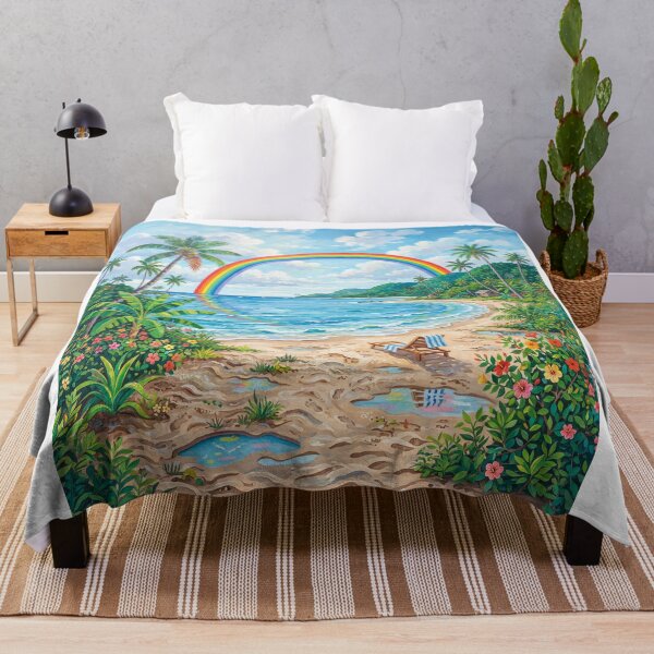 Item preview, Rainbow On A Tropical Beach designed and sold by Home Decor Art.