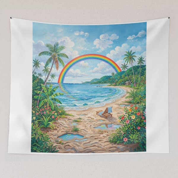 Item preview, Rainbow On A Tropical Beach designed and sold by Home Decor Art.