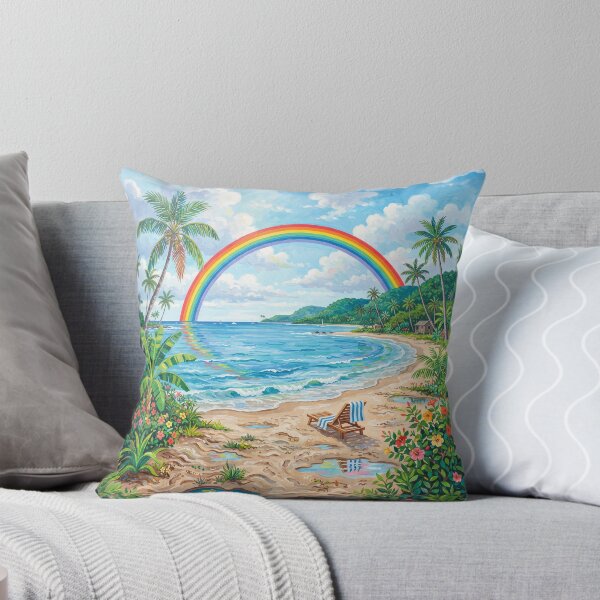Item preview, Rainbow On A Tropical Beach designed and sold by Home Decor Art.