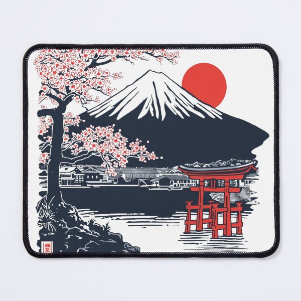 Item preview, Mt Fuji Japanese Torii Gate and Cherry Blossom Art designed and sold by appareshop88.