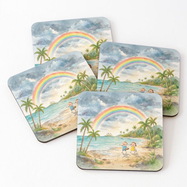 Item preview, Rainbow On A Tropical Beach designed and sold by Home Decor Art.