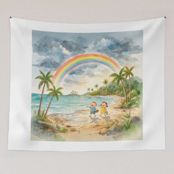 Item preview, Rainbow On A Tropical Beach designed and sold by Home Decor Art.