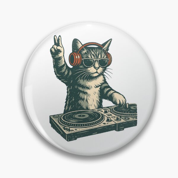 Item preview, DJ Cat Funny Graphic For Cat Lovers designed and sold by Thread&Fable.