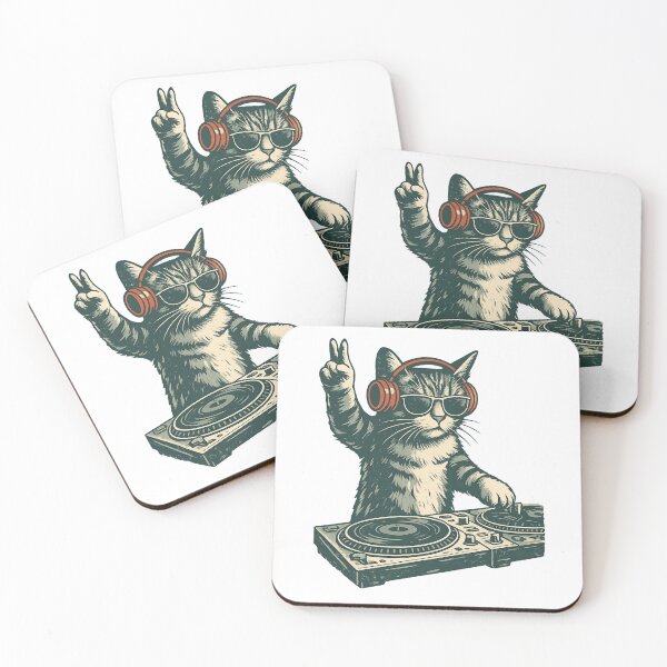 Item preview, DJ Cat Funny Graphic For Cat Lovers designed and sold by Thread&Fable.