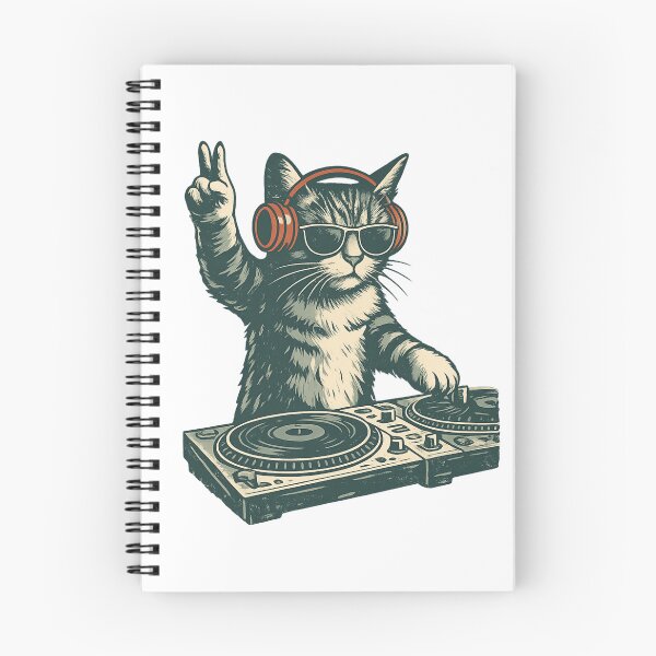 Item preview, DJ Cat Funny Graphic For Cat Lovers designed and sold by Thread&Fable.