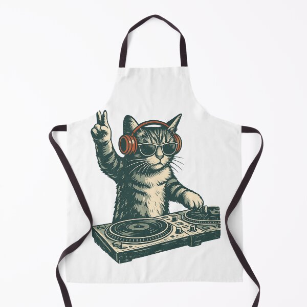 Item preview, DJ Cat Funny Graphic For Cat Lovers designed and sold by Thread&Fable.