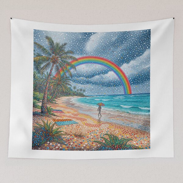 Item preview, Rainbow On A Tropical Beach designed and sold by Home Decor Art.