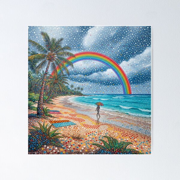 Item preview, Rainbow On A Tropical Beach designed and sold by Home Decor Art.