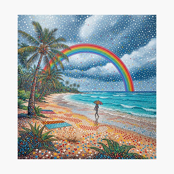 Item preview, Rainbow On A Tropical Beach designed and sold by Home Decor Art.