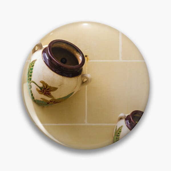 Item preview, Decorative Ceramic Pots Mounted on Beige Tiled Wall — Mediterranean Style Wall Decor designed and sold by Nmallia.
