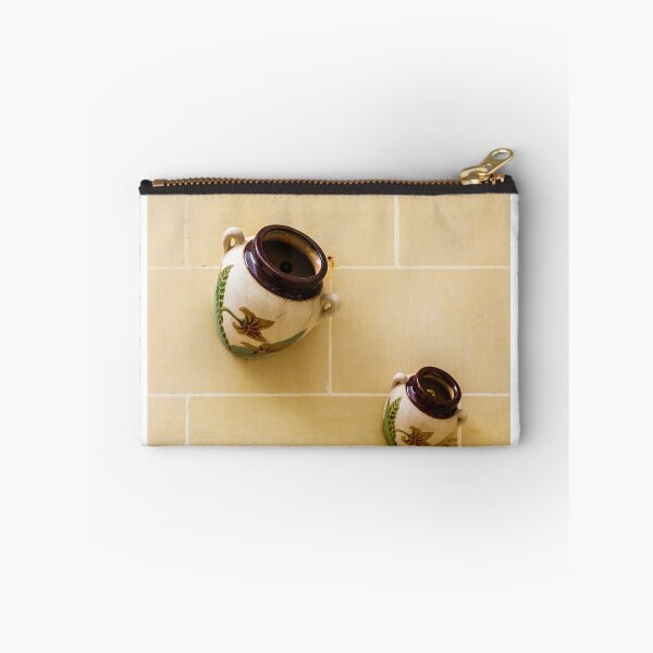 Item preview, Decorative Ceramic Pots Mounted on Beige Tiled Wall — Mediterranean Style Wall Decor designed and sold by Nmallia.