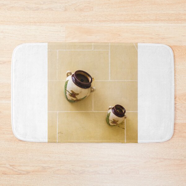 Item preview, Decorative Ceramic Pots Mounted on Beige Tiled Wall — Mediterranean Style Wall Decor designed and sold by Nmallia.