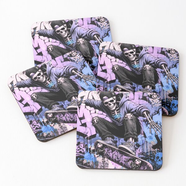 Item preview, Skateboard Skeleton Graffiti Street Art designed and sold by PetruArtDesigns.