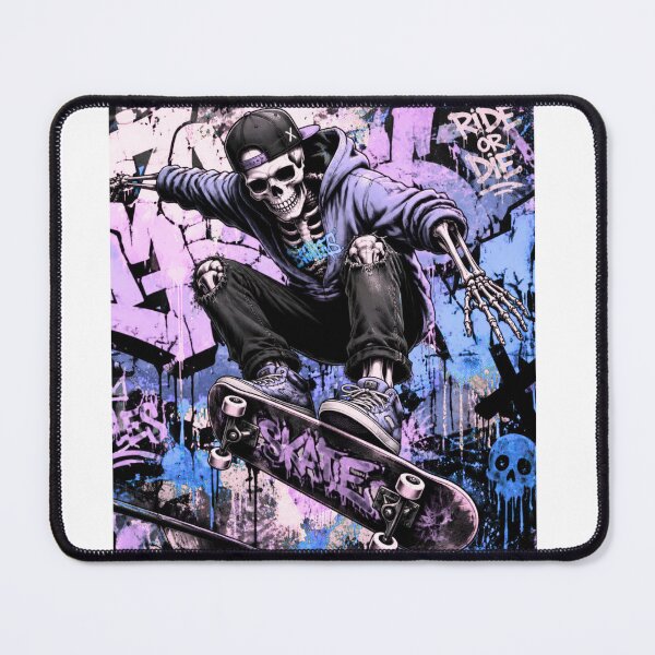 Item preview, Skateboard Skeleton Graffiti Street Art designed and sold by PetruArtDesigns.