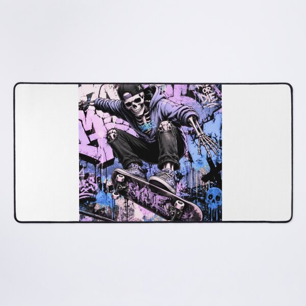 Item preview, Skateboard Skeleton Graffiti Street Art designed and sold by PetruArtDesigns.