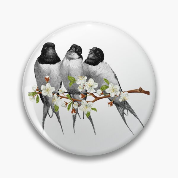 Item preview, Swallows on a Blossoming Cherry Branch! Swallows Blossoms! designed and sold by DSoriaDesign.