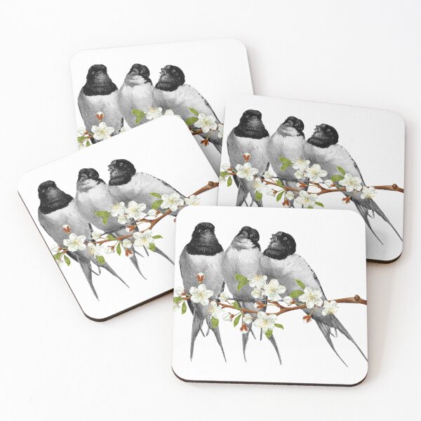 Item preview, Swallows on a Blossoming Cherry Branch! Swallows Blossoms! designed and sold by DSoriaDesign.