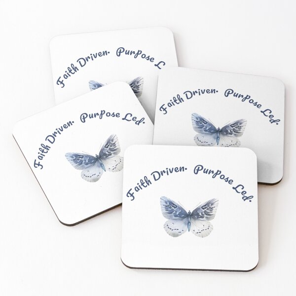 Item preview, Faith Driven Purpose Led – Inspirational Blue Butterfly designed and sold by innerfaith.