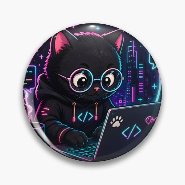 Item preview, Code Like a Boss Sticker | Cyberpunk Cat Programmer | Cute Developer Sticker | Coding Laptop Decal designed and sold by GenZStickerHub1.