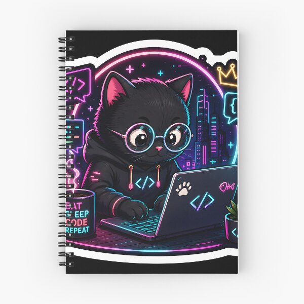 Item preview, Code Like a Boss Sticker | Cyberpunk Cat Programmer | Cute Developer Sticker | Coding Laptop Decal designed and sold by GenZStickerHub1.