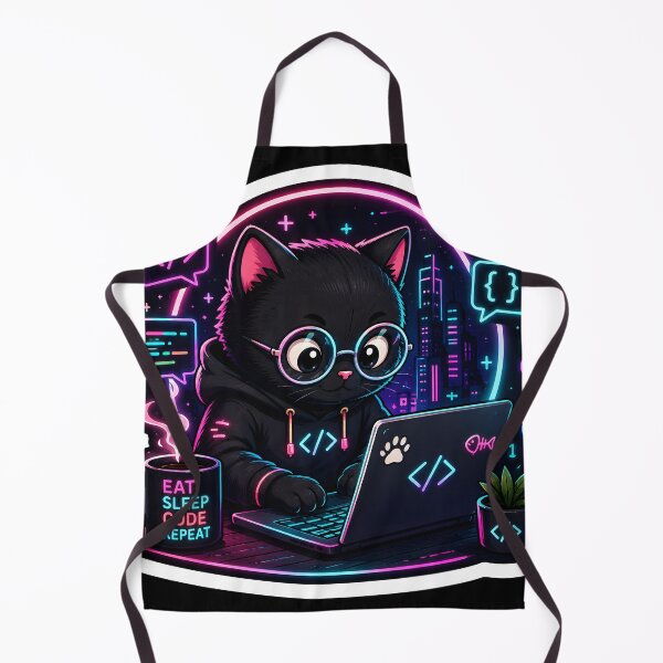 Item preview, Code Like a Boss Sticker | Cyberpunk Cat Programmer | Cute Developer Sticker | Coding Laptop Decal designed and sold by GenZStickerHub1.